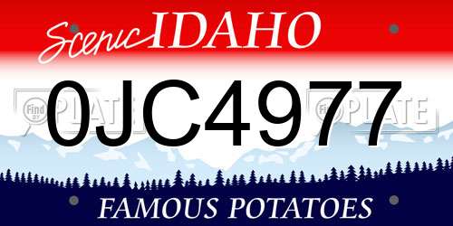 0JC4977 Idaho License Plate