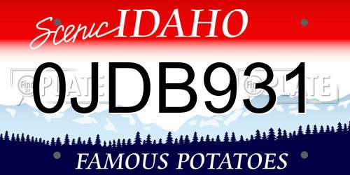 0JDB931 Idaho License Plate