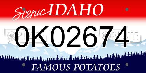 0K02674 Idaho License Plate