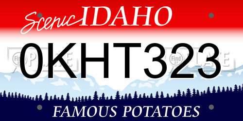 0KHT323 Idaho License Plate