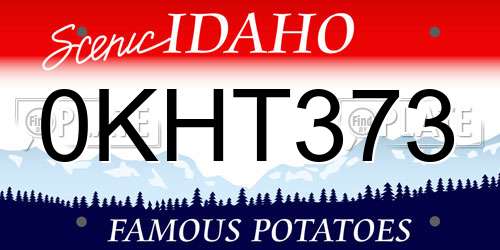 0KHT373 Idaho License Plate