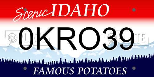 0KRO39 Idaho License Plate