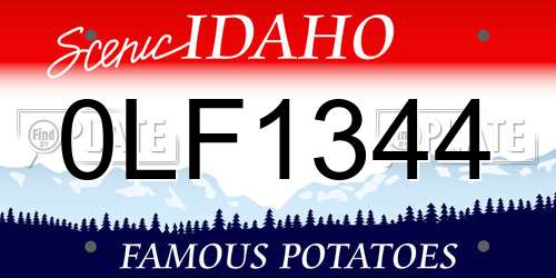 0LF1344 Idaho License Plate