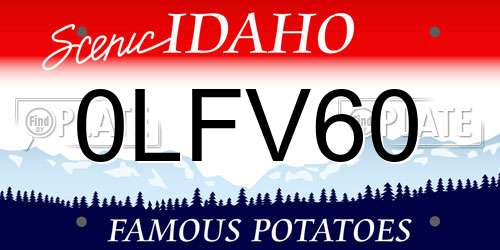 0LFV60 Idaho License Plate