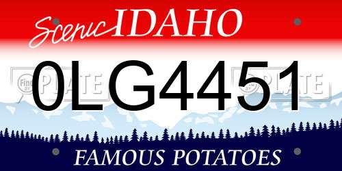 0LG4451 Idaho License Plate