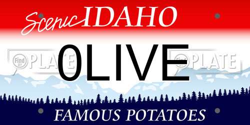0LIVE Idaho License Plate