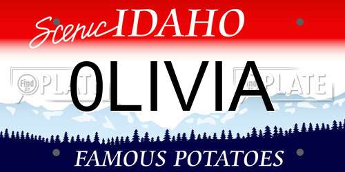 0LIVIA Idaho License Plate