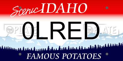 0LRED Idaho License Plate