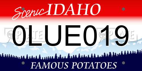 0LUE019 Idaho License Plate