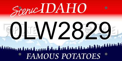 0LW2829 Idaho License Plate