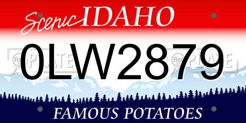 0LW2879 Idaho License Plate