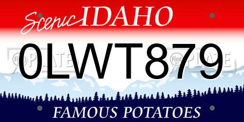 0LWT879 Idaho License Plate
