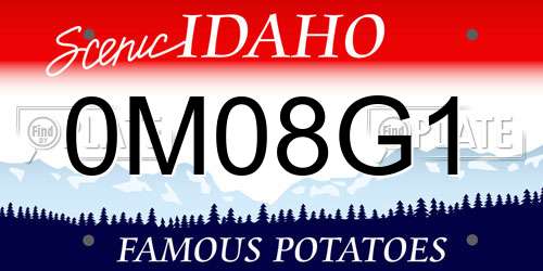 0M08G1 Idaho License Plate