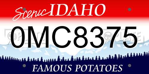 0MC8375 Idaho License Plate