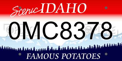 0MC8378 Idaho License Plate