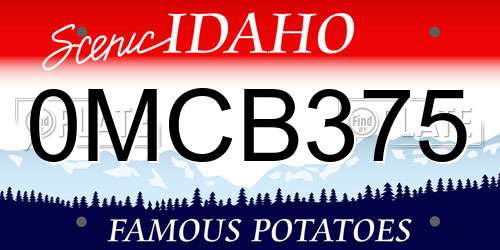 0MCB375 Idaho License Plate
