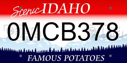0MCB378 Idaho License Plate