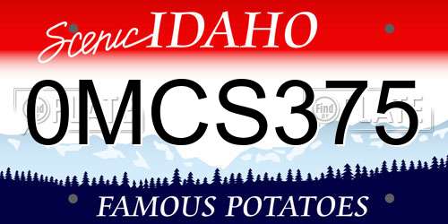 0MCS375 Idaho License Plate