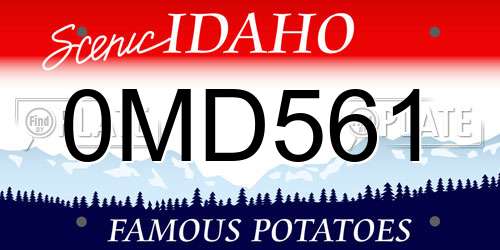 0MD561 Idaho License Plate