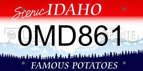0MD861 Idaho License Plate