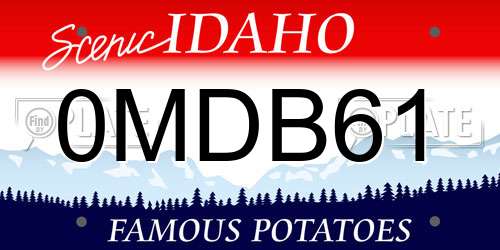 0MDB61 Idaho License Plate