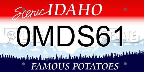 0MDS61 Idaho License Plate