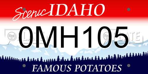 0MH105 Idaho License Plate