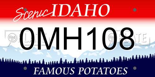 0MH108 Idaho License Plate