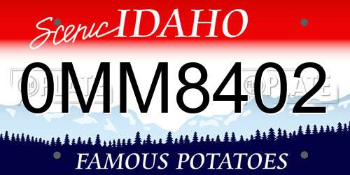 0MM8402 Idaho License Plate