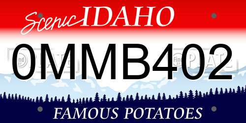 0MMB402 Idaho License Plate
