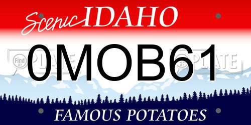 0MOB61 Idaho License Plate