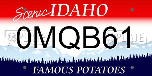 0MQB61 Idaho License Plate