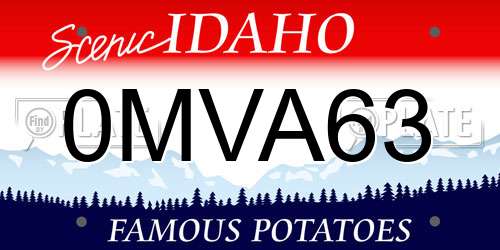 0MVA63 Idaho License Plate