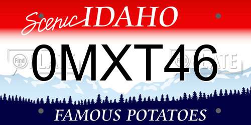 0MXT46 Idaho License Plate