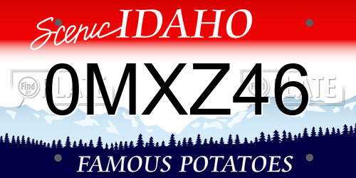 0MXZ46 Idaho License Plate
