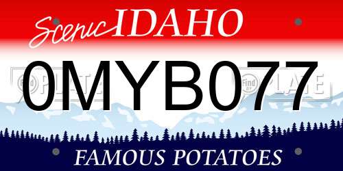 0MYB077 Idaho License Plate