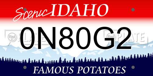0N80G2 Idaho License Plate