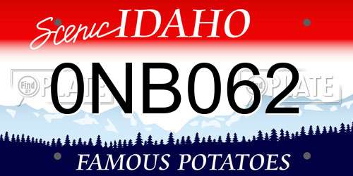 0NB062 Idaho License Plate