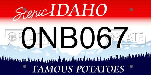 0NB067 Idaho License Plate