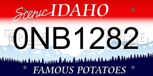 0NB1282 Idaho License Plate