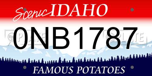 0NB1787 Idaho License Plate