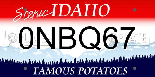 0NBQ67 Idaho License Plate