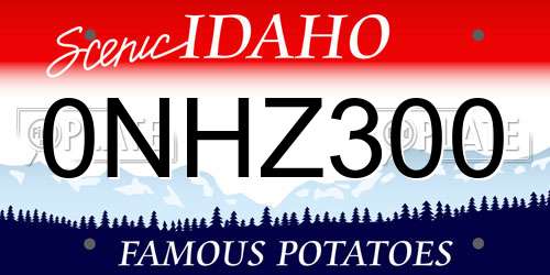 0NHZ300 Idaho License Plate