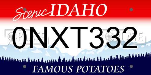 0NXT332 Idaho License Plate
