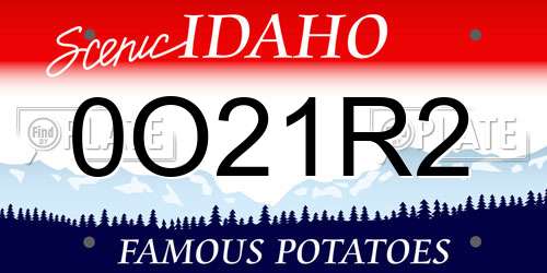 0O21R2 Idaho License Plate