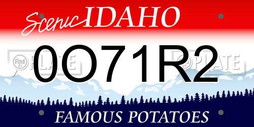 0O71R2 Idaho License Plate