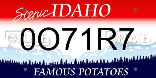 0O71R7 Idaho License Plate