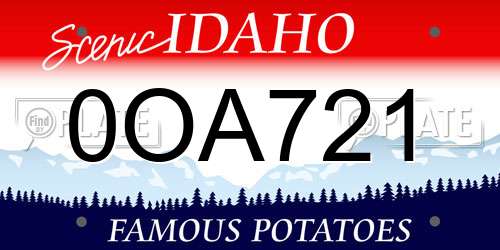 0OA721 Idaho License Plate