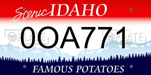 0OA771 Idaho License Plate