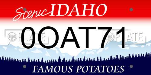 0OAT71 Idaho License Plate